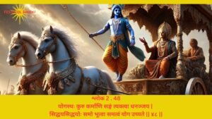 Read more about the article Bhagavad Gita Chapter 2 Verse 48 Shloka 48 | गीता अध्याय 2 श्लोक 48 अर्थ सहित | योगस्थः कुरु कर्माणि…..