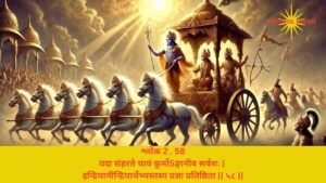 Read more about the article Bhagavad Gita Chapter 2 Verse-Shloka 58 – गीता अध्याय 2 श्लोक 58 अर्थ सहित – यदा संहरते चायं कुर्मोSङ्गानीव…..