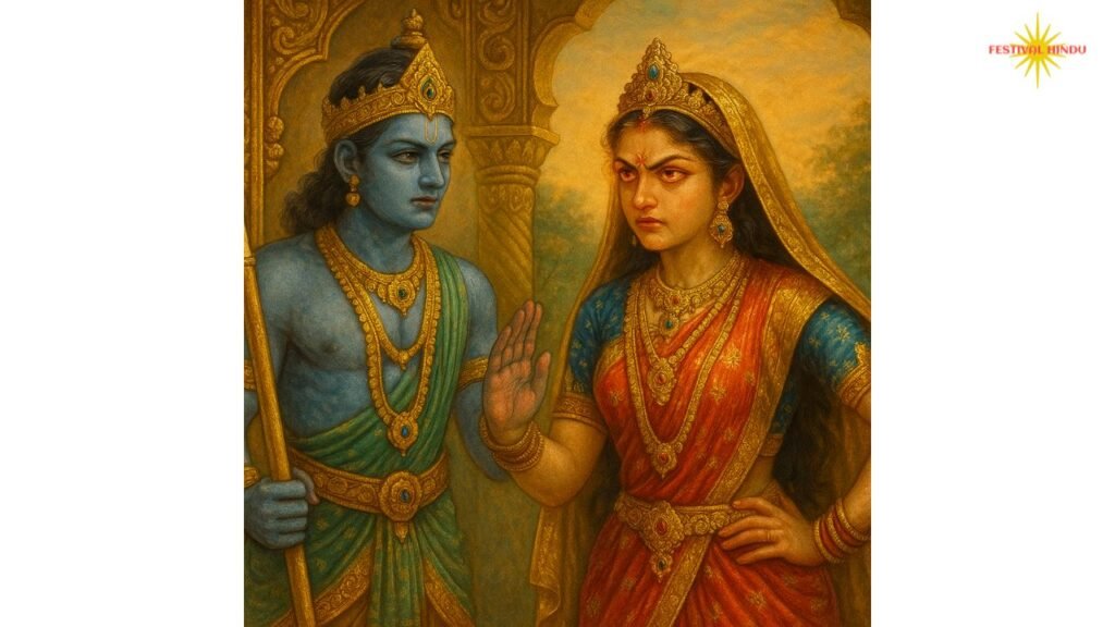 द्वारपाल श्रीदामा और श्री राधारानी का सामना | Festivalhindu.com