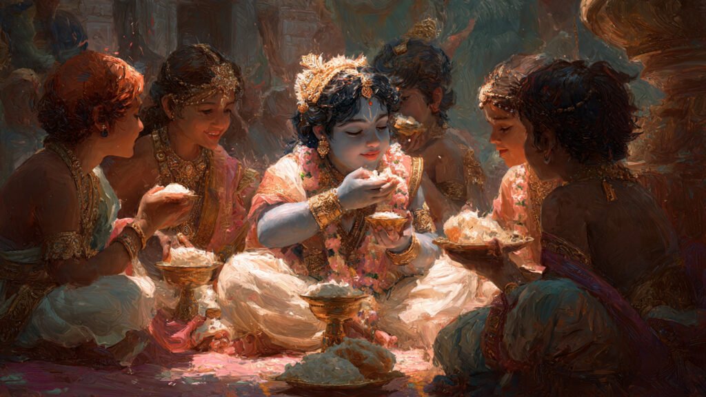 krishna as divine child stealing butter with