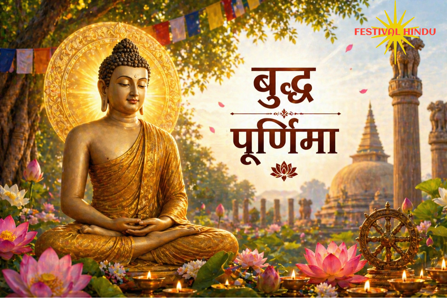 आज कौन सा त्यौहार है आज 1 मई 2026 (शुक्रवार) को भारत में “बुद्ध पूर्णिमा” मनाई जा रही है